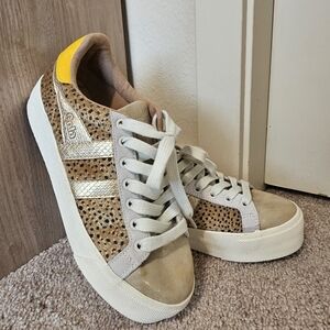 Gola Beige, Brown and Yellow Platform Sneakers